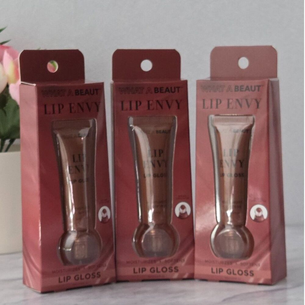 What A Beaut Lip Envy Moisturizing Lip Gloss #23 3-Pack NEW